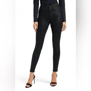 GOOD AMERICAN Black Coated Skinny Jeans